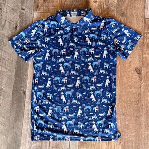 Blue Quail boys size 12 Yankee Doodle Dogs Polo Short Sleeve Shirt
